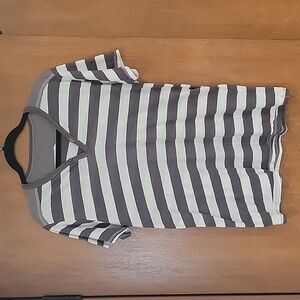 Striped lightweight henley tee, size large